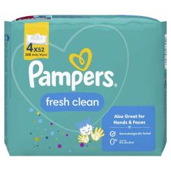 Детские влажные салфетки Pampers Fresh Clean 4х52 шт Фото 1