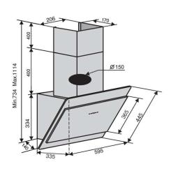 Вытяжка кухонная Ventolux TOSCANA 60 BK (1200) TRC SD Фото 8
