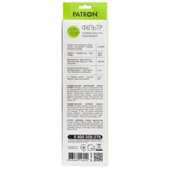Сетевой фильтр питания Patron 3m (SP-1063W), 6 розеток White Фото 2