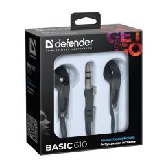 Наушники Defender Basic-610 Black Фото 1