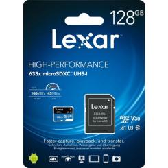 Карта памяти Lexar 128GB microSDXC class 10 UHS-I 633x Фото 3