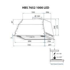 Вытяжка кухонная Minola HBS 7652 BL 1000 LED Фото 8
