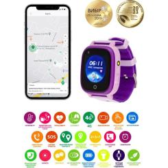 Смарт-часы Amigo GO005 4G WIFI Kids waterproof Thermometer Purple Фото 5
