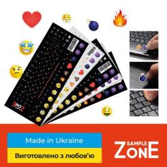 Наклейка на клавиатуру SampleZone непрозора чорна, біло-зелений Фото 1