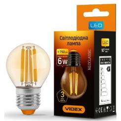Лампочка Videx Filament G45FA 6W E27 2200K 220V Фото 1
