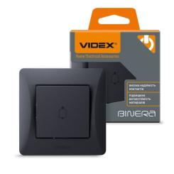 Кнопка звонка Videx BINERA 1кл черный графит Фото 2