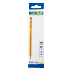 Карандаш графитный Buromax Professional 2H без резинки Желтый Фото 1