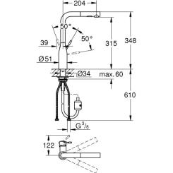 Смеситель Grohe ACCENT OHM L DUAL SPRAY ХРОМ Фото 1