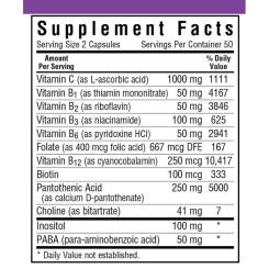 Витамин Bluebonnet Nutrition Стрес В-Комплекс 100, 100 гелевих капсул Фото 1