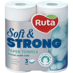Бумажные полотенца Ruta Soft & Strong 3 слоя 2 рулона Фото