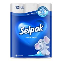 Бумажные полотенца Selpak 3 шари 80 відривів 12 рулонів Фото
