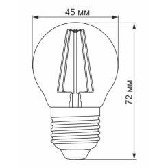 Лампочка TITANUM Filament G45 4W E27 2200K бронза Фото 2