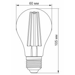 Лампочка Videx Filament A60FF 08W E27 1200K Фото 2
