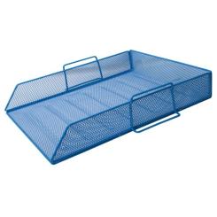 Лоток для бумаг Buromax горизонтальный, металлический, синий Фото
