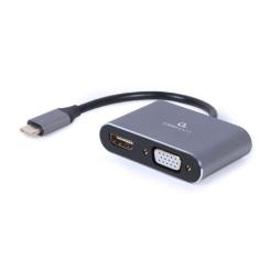 Переходник Cablexpert USB-C to HDMI/VGA, 4К 30Hz Фото