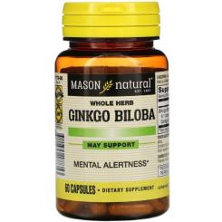 Травы Mason Natural Гинкго Билоба, Ginkgo Biloba, 60 капсул Фото
