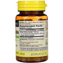 Травы Mason Natural Гинкго Билоба, Ginkgo Biloba, 60 капсул Фото 1