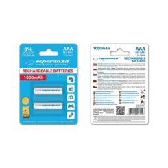 Аккумулятор Esperanza AAA 1000mAh Ni-MH * 2 white Фото 1
