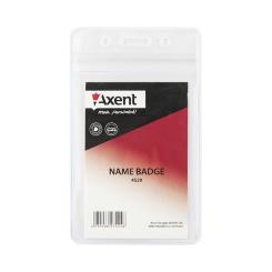 Бейдж Axent вертикальный, замок zip lock, 54х82мм, прозрачный Фото