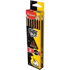 Карандаш графитный Maped BLACK PEPS, B, без ластика Фото 1