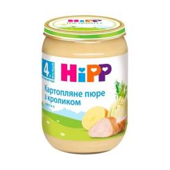 Детское пюре HiPP Картопляне пюре з кроликом, 190 г Фото