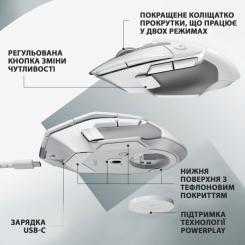 Мышка Logitech G502 X Lightspeed Wireless White Фото 4