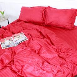 Постельное белье MirSon SatinStripe 30-0018Red 160х220 Полуторный Евро Фото 1