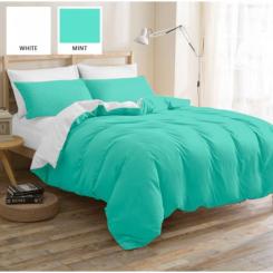 Постельное белье MirSon Бязь Premium White-Mint 160х220 Фото