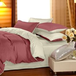 Постельное белье MirSon Сатин Premium 0847 + 0840 Ruby Євро Фото