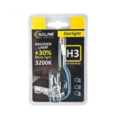 Автолампа SOLAR H3 12V 55W PK22s Starlight+30 Фото 1