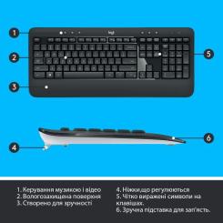 Комплект Logitech MK540 Advanced Wireless UA Black Фото 5