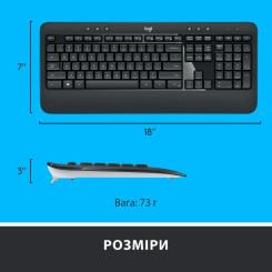 Комплект Logitech MK540 Advanced Wireless UA Black Фото 6