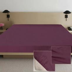 Простынь Ярослав на резинке сатин 06 вишневый 200х180х20 Фото