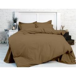 Простынь MirSon Сатин Premium 0211 Cacao 180х220 см Фото 1