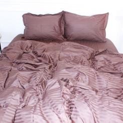 Пододеяльник MirSon Satin Stripe 30-0006 Dark Brown 200х220 см Фото