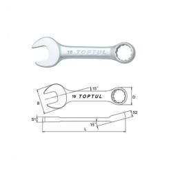 Ключ Toptul комбинированный короткий 9мм Фото 1