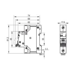 Автоматический выключатель Videx RS6 RESIST 1п 63А 6кА С Фото 3