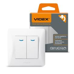 Выключатель Videx BINERA 2кл с подсветкой белый Фото 3