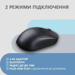 Мышка 2E MF218 Silent Wireless/Bluetooth Black Фото 4