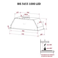 Вытяжка кухонная Perfelli BIS 5653 WH 1000 LED Фото 11