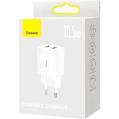 Зарядное устройство Baseus Compact Charger 2U White Фото 7