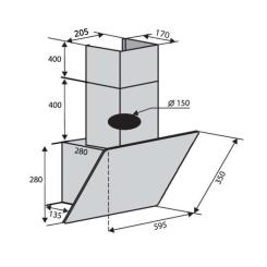 Вытяжка кухонная Ventolux MODENA 60 BK (700) PB Фото 6