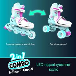 Роликовые коньки Neon Сombo Turquoise розмір 30-33 Фото 4