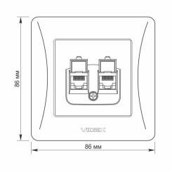 Компьютерная розетка Videx BINERA CAT6 + CAT6 подвійна сереб Фото 4