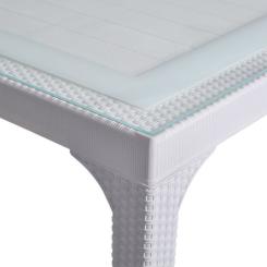 Стол садовый Irak Plastik под ротанг 80х140 см белый Фото 3