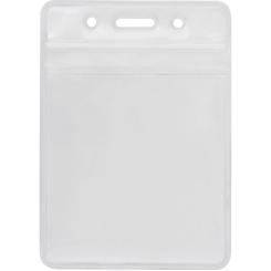 Бейдж Optima вертикальный замок zip lock PVC, 91х128 мм Фото
