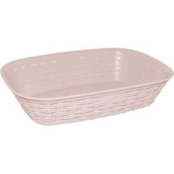 Хлебница Irak Plastik 2,5 л під ротанг пудрова Фото