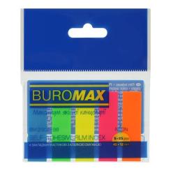 Стикер-закладка Buromax Plastic bookmarks 45x12mm, 5*25шт, neon Фото