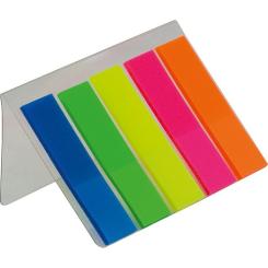 Стикер-закладка Buromax Plastic bookmarks 45x12mm, 5*25шт, neon Фото 1