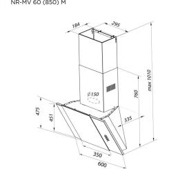 Вытяжка кухонная Pyramida NR-MV 60 (850) M BL Фото 8